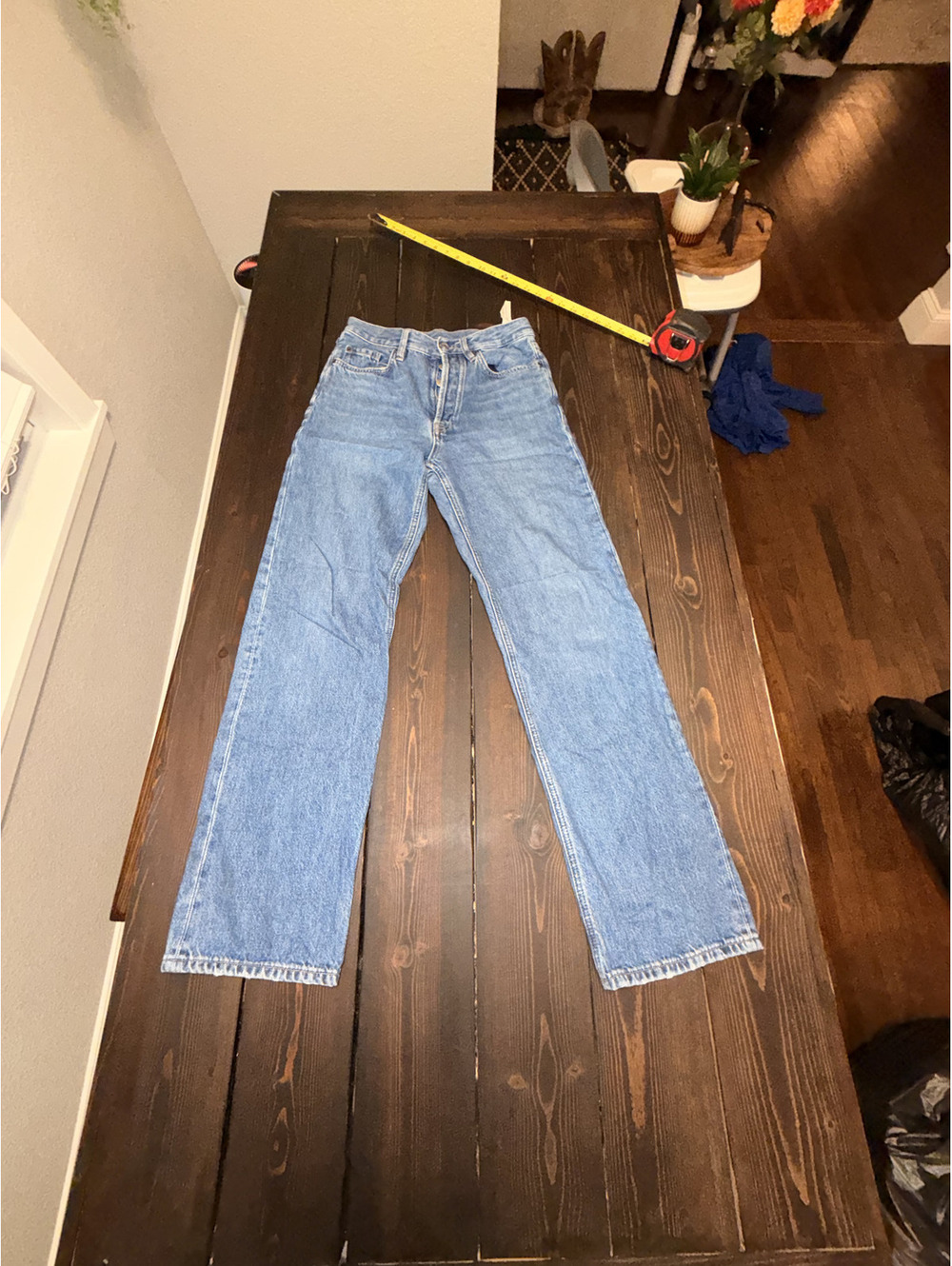 Massimo Dutti Light Wash Straight Leg Jeans